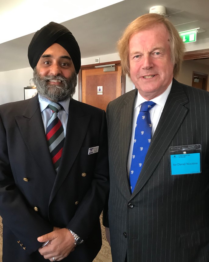 Bobby Singh with Sir David Wootton Freemasonry in Birmingham Uk