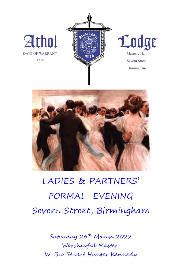 Ladies Night Image for Athol Masonic Lodge Birmingham UK