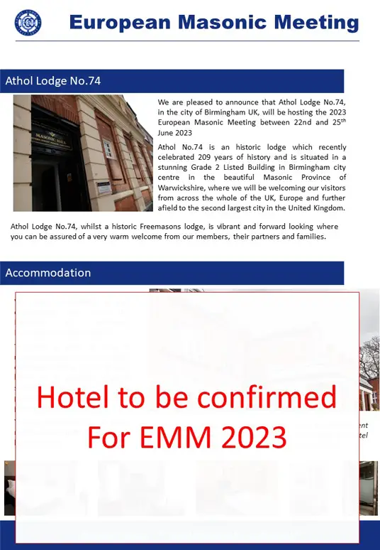 European Masonic Meeting 2023 Birmingham